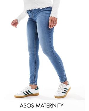 ASOS Asos Design Maternity Ultimate Skinny Jeans With Over Bump - Blue