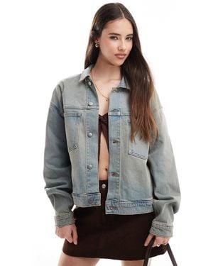 Hollister – kastige jeansjacke - Grau