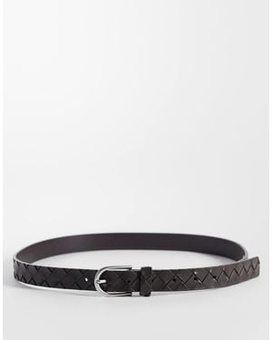 ASOS Embossed Basket Weave Belt - White