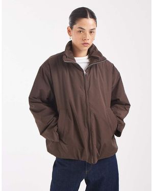 Pieces Jack Met Opstaande Boord, Vulling En Toggle-Afwerking - Bruin