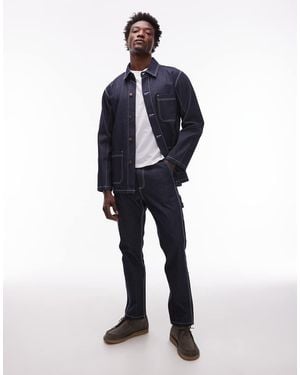 CAT WWR Regular Fit Denim Carpenter Jeans With Contrast Stitching - Blue