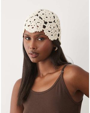 Kiwi & Co Gorro Con Diseño Floral De Croché-Blanco - Neutro