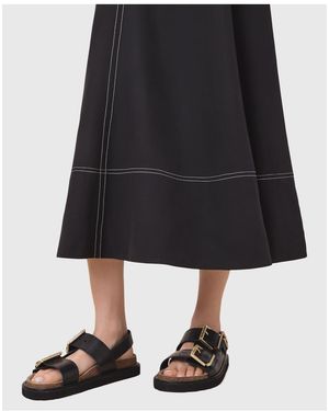 AllSaints Isla Leather Sandals - Black