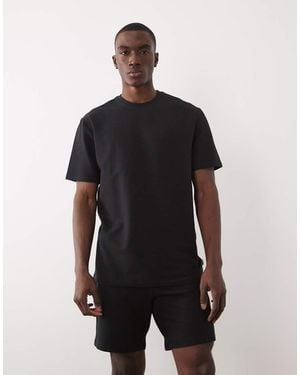 Only & Sons Short Sleeve Waffle T-shirt - Black