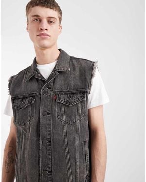Levi's Relaxed Denim Trucker Vest - Grey