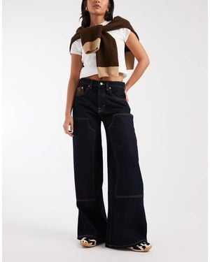 Tommy Hilfiger Vaqueros De Pernera Ancha Y Estilo Worker Con Lavado Oscuro Charlie De -Azul Marino