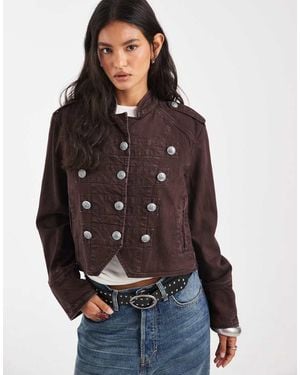 Free People Ryland Military Band Jacket - Brown