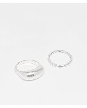 ASOS Set Of 2 Rings - White