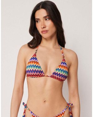 Calzedonia Triangle Bikini Top Vibrant Chevron - Red