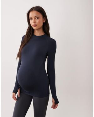 4505 Maternity Sculpting Seamless Long Sleeve Top - Blue