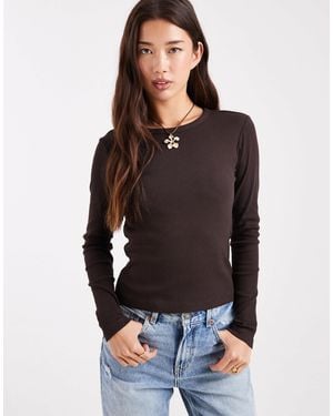Vero Moda Long Sleeve Baby Rib Top - Black