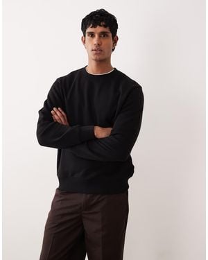 Mango Cotton Rich Crew Neck Sweatshirt - Black