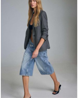 Stradivarius Blazer Met Knopen - Blauw