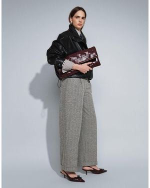 ASOS Tailored Wool Look Barrel Pants - Gray