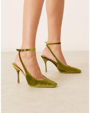 Glamorous Tie Leg Heeled Shoes - Natural