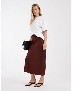 River Island – maxirock aus satin - Rot