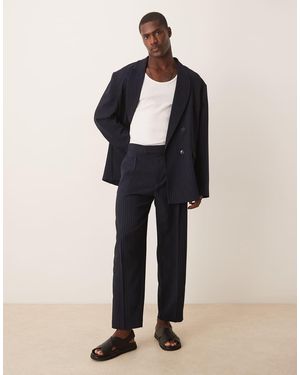 ASOS Pantalones De Traje De Corte Tapered Extragrande Con Raya Diplomática De - Multicolor