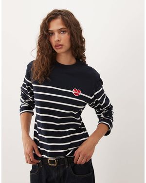 Barbour Harling langarmshirt mit herzlogo - Schwarz