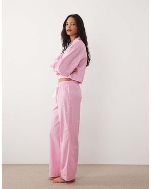 Gina Tricot Mix And Match Poplin Pyjamas Bottoms - Pink
