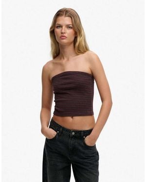 Superdry Athletic Essentials Jersey Bandeau Top - Red