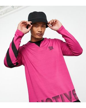 Native Youth Colour Block Long Sleeve T-shirt - Pink