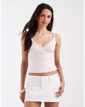 Hollister Low Rise Twill Mini Skirt - White