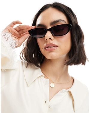 A.J. Morgan Sleek Slim Cateye Sunglasses - Brown