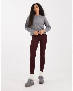 New Look Legging avec doublure en polaire - bordeaux - Blanc