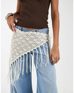 JJXX Crochet Overlay Hip Scarf - Blue