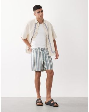 ASOS Wide Mid Length Elasticated Shorts - White