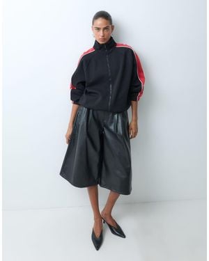 ASOS Faux Leather Longline Culottes - Blue