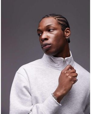 TOPMAN 1/4 Zip Sweatshirt - White