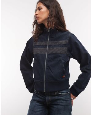 Collusion Jeansjacke im verkürzten, sportlichen track-stil - Blau