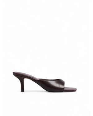 NA-KD Leather Mules - Brown