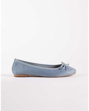 New Look Faux Suede Ballet Flat - Blue