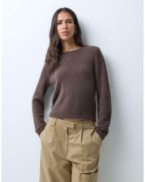 ONLY Fluffy Textured Jumper - Brown
