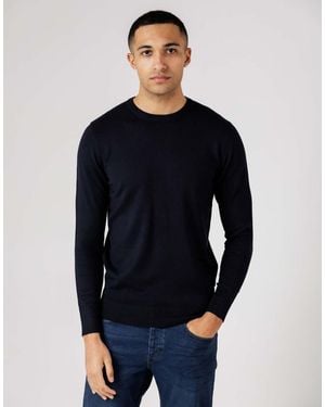 French Connection Crew Neck Long Sleeve Knitted Jumper - Blue