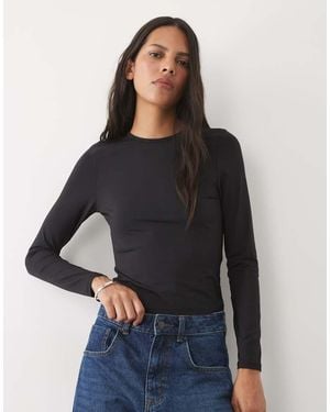 New Look Long Sleeve Polyamide Top - Black