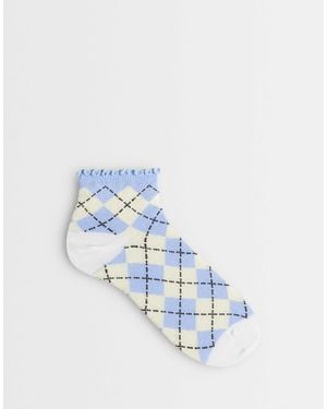 ASOS Ankle Socks With Frill Edge - Blue