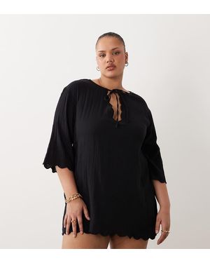 Esmee Curve Vestido Playero Corto De Esmée Curve - Negro