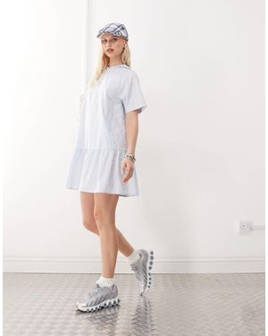 Collusion Hooded Sports Mini Dress - White