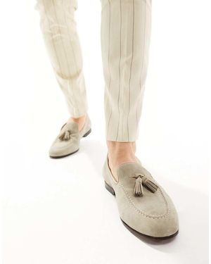 Walk London Mocasines Con Borlas De Ante Trent De -Beis Neutro - Blanco