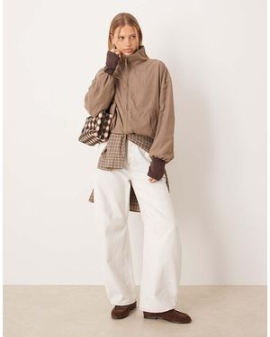 Gina Tricot Sporty Windbreaker Short Jacket - Natural