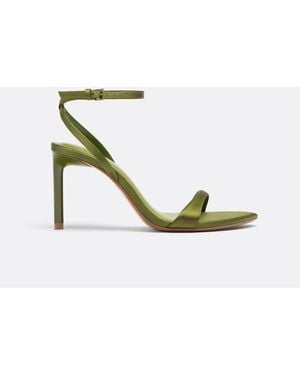 Stradivarius Satin Stiletto Heel Sandals - Green