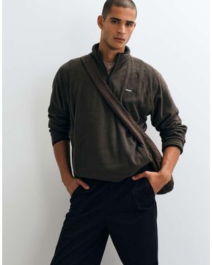 Obey Fleece Vetta Con Mezza Zip - Nero