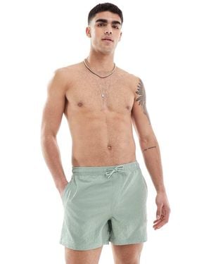 Only & Sons Seersucker Swim Shorts - Green