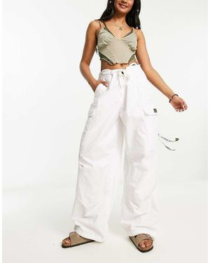 Superdry Baggy Parachute Trousers - White