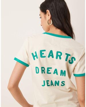 Wrangler X Lainey Wilson Ringer Hearts Tee - Blue