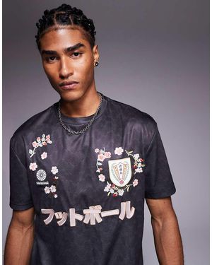 River Island Embroidered Football T-shirt - Grey