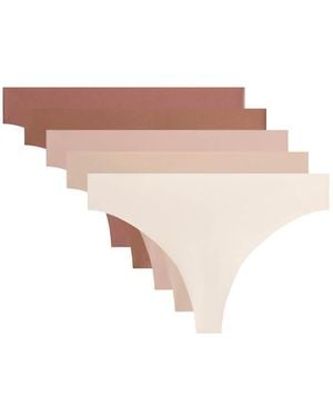 Oysho 5 Polyamide Blend Invisible Thongs - White